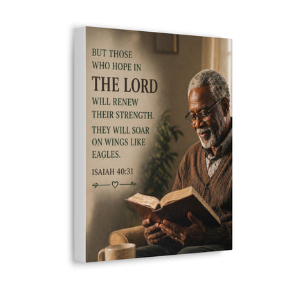 Stretched Canvas - "But Those Who Hope in The Lord" Isaiah 40:31 Inspirational Christian Wall Art