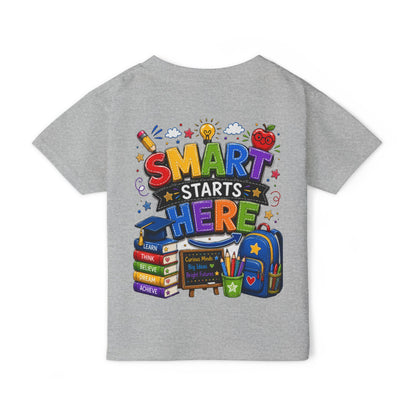 Toddler T-Shirt - "Smart Starts Here" Back-to-School Schoolhouse Design