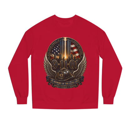 9/11 Memorial Crewneck Sweatshirt — Tribute to Fallen Heroes