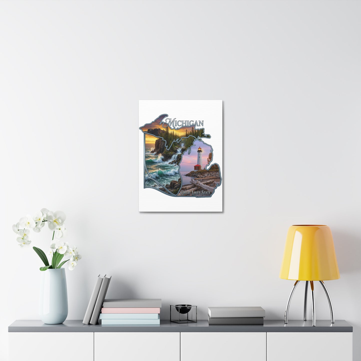 Michigan Scenic Canvas Print — Great Lakes Lighthouse Wall Art