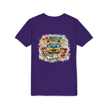Youth Tee — "Headstart All-Star" Cute School Bus & Characters Back-to-School Shirt