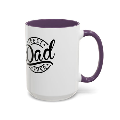 Best Dad Ever Accent Coffee Mug — Black Handle & Inner Rim, Father's Day Gift (11oz & 15oz)
