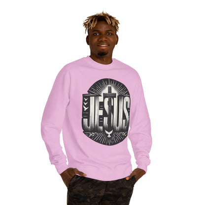 Jesus Graphic Sweatshirt — Vintage Religious Cross & Lamb Crewneck