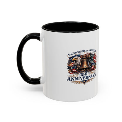250th Anniversary Accent Coffee Mug — Patriotic United States Bell & Eagle Design (11/15 oz)