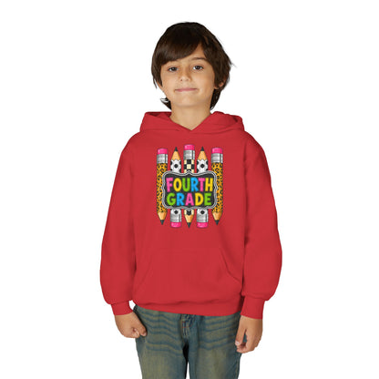 Fourth Grade Kids Hoodie — Colorful Pencil School Sweatshirt