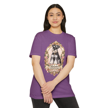 Miniature Schnauzer Floral Portrait T-Shirt