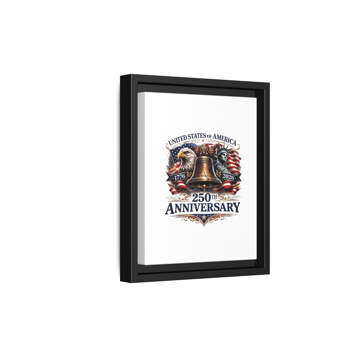 250th Anniversary Framed Canvas - United States of America Patriotic Liberty Bell Print