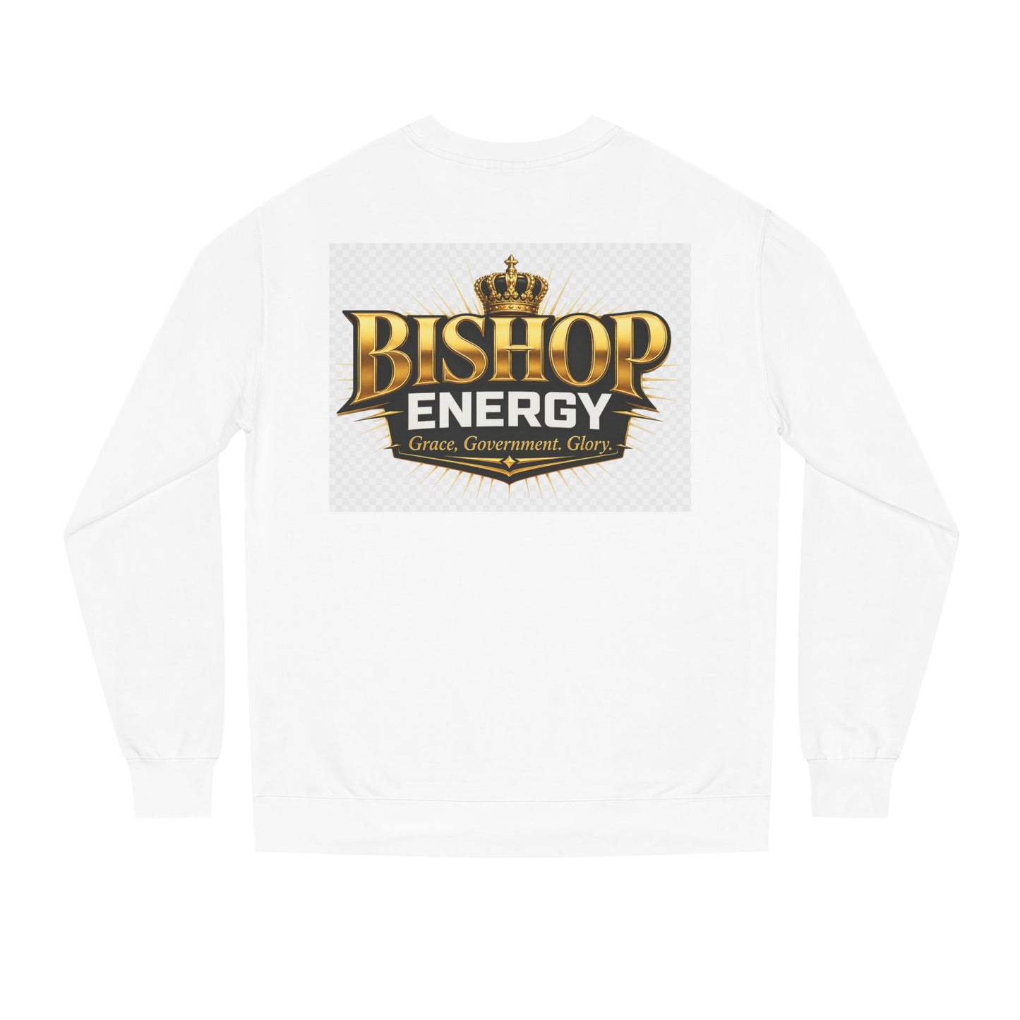 Bishop Energy Crewneck Sweatshirt — Gold Crown Logo (Grace, Government, Glory)