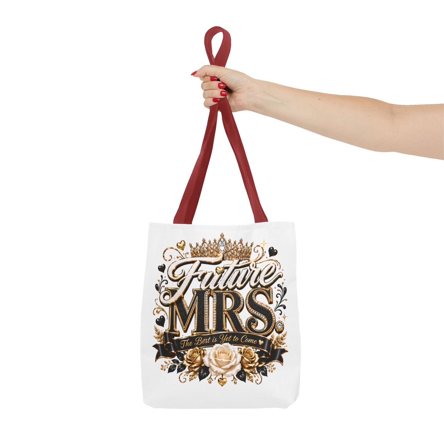 Future Mrs. Tote Bag — Bridal Bachelorette Gift Bag with Gold Crown Design