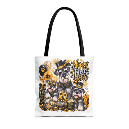 Happy New Year Dog Tote Bag — Festive Party Pups All-Over Print