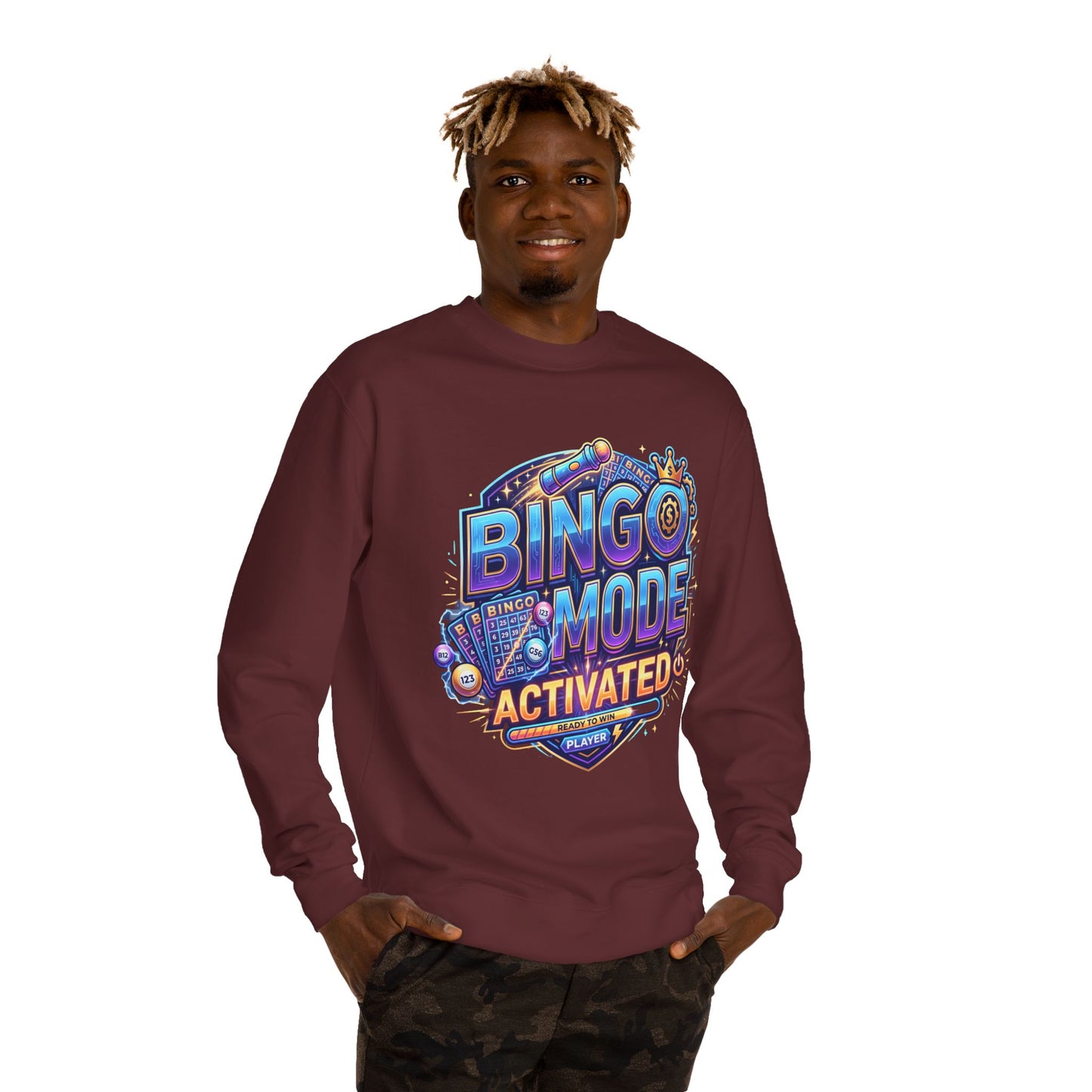 Bingo Mode Activated Sweatshirt — Fun Gamer/Player Bingo Crewneck