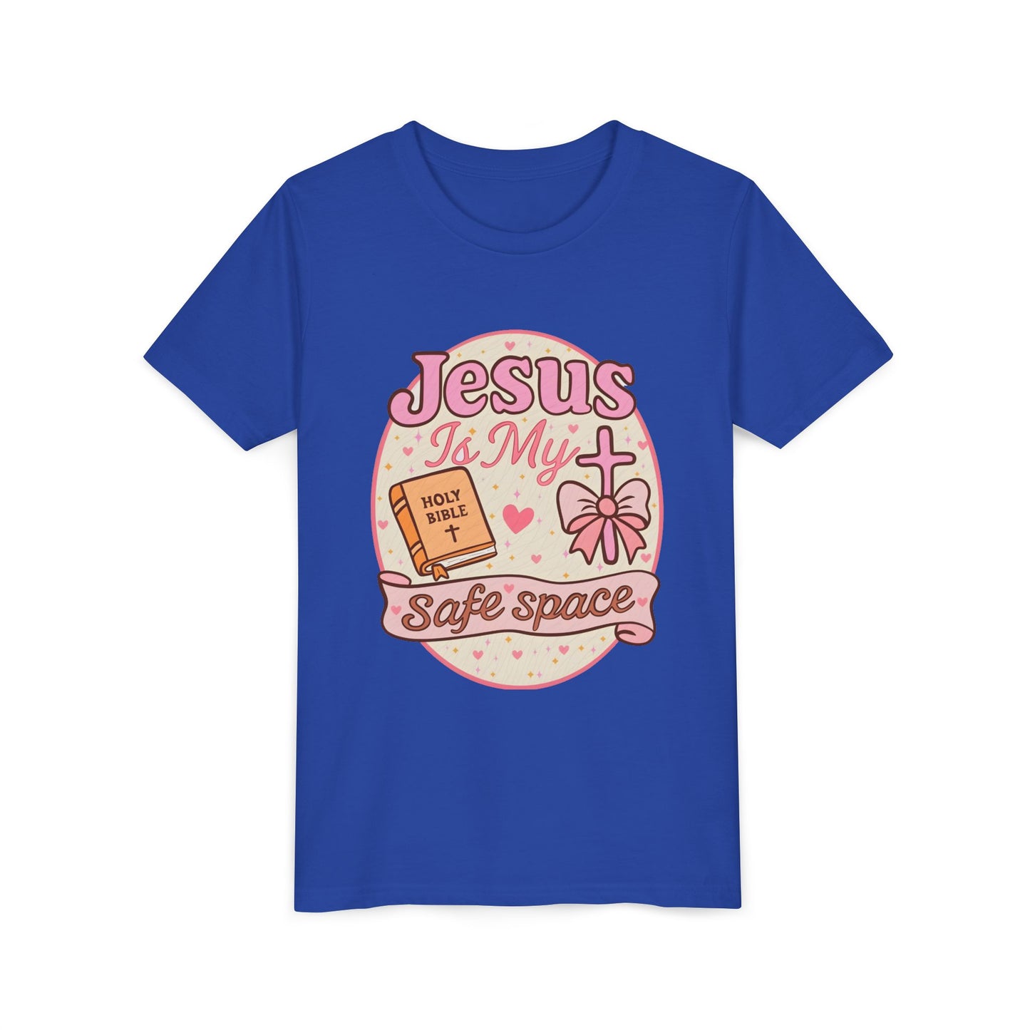 Youth Tee — "Jesus Is My Safe Space" Christian Kids T-Shirt