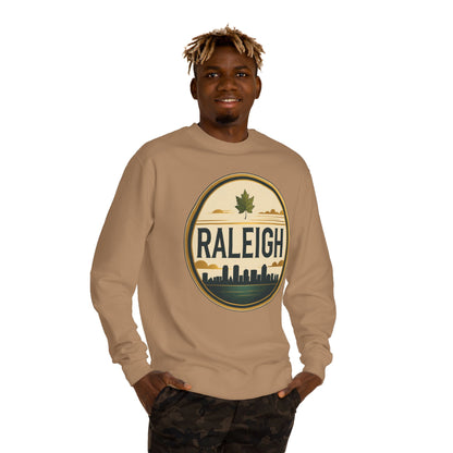 Raleigh Skyline Crewneck Sweatshirt — Vintage Maple Logo