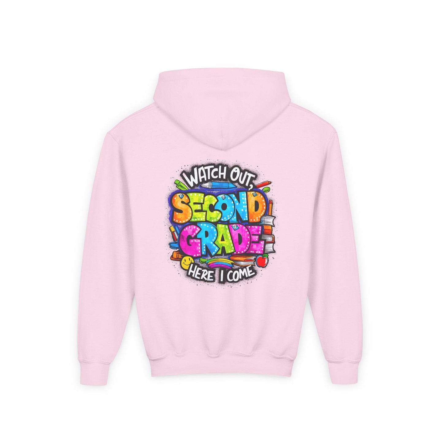 Second Grade Kids' Hoodie - "Watch Out Second Grade Here I Come" Back-to-School Sweatshirt