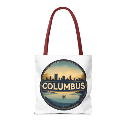 Columbus Skyline Tote Bag — Retro Cityscape Canvas Tote