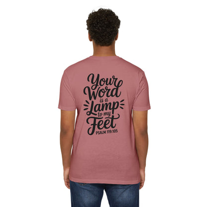 Bible Verse T-Shirt — "Your Word Is a Lamp to My Feet" (Psalm 119:105)