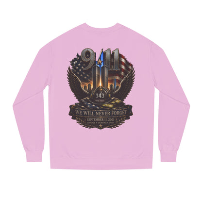 9/11 We Will Never Forget Crewneck Sweatshirt – Memorial Tribute