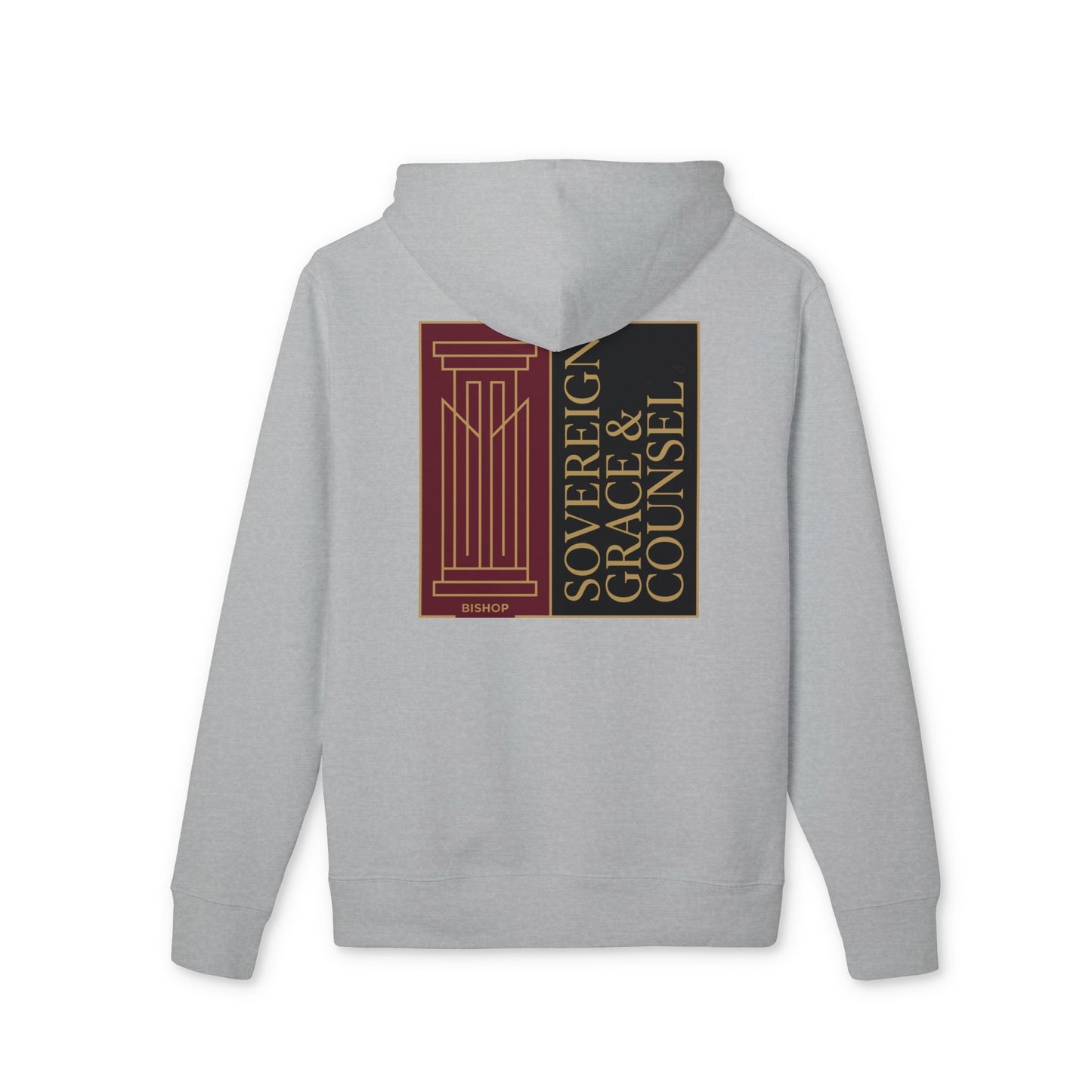 Sovereign Grace & Counsel Hoodie — Graphic Pullover with Regal Column Design
