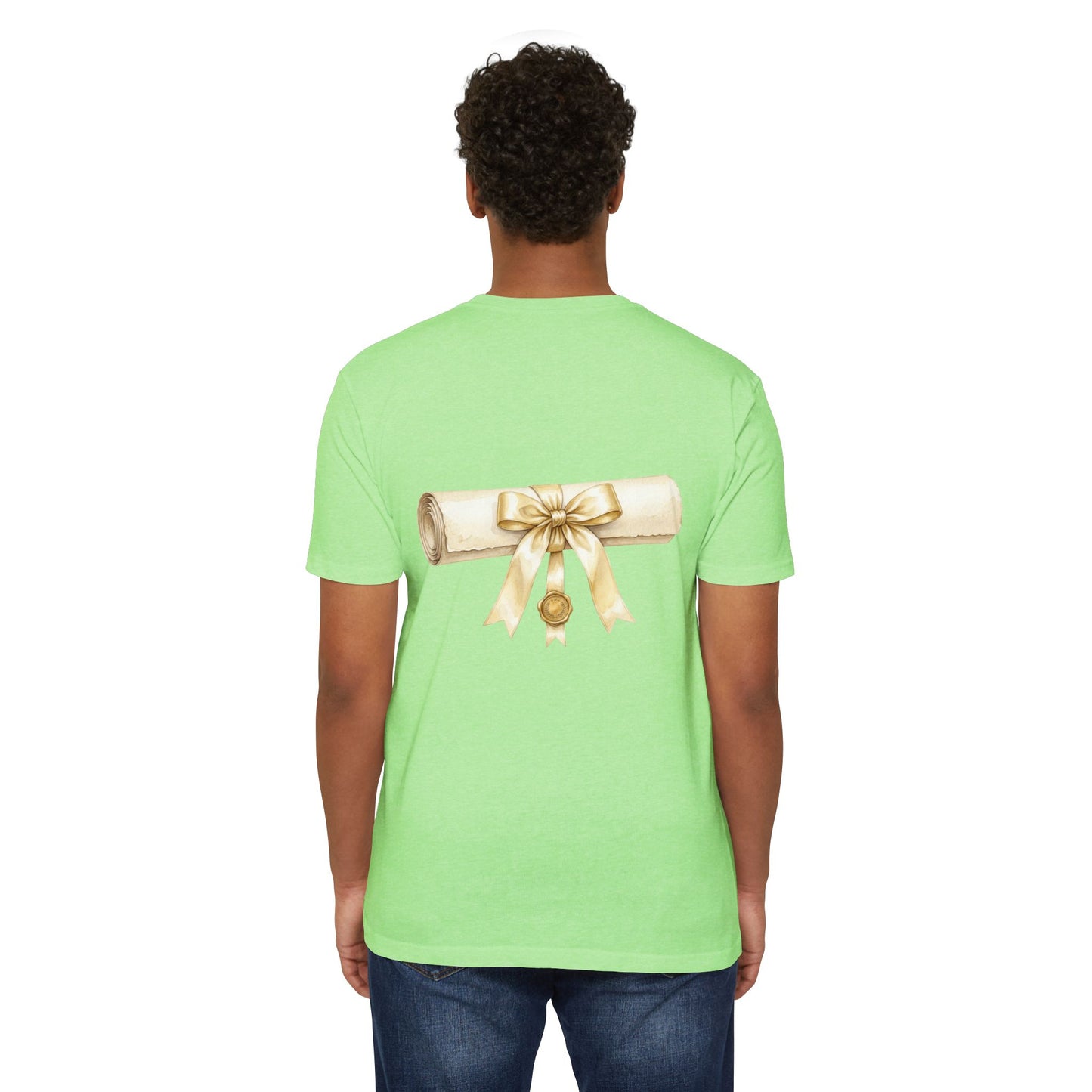 Graduation Scroll T-Shirt — Gold Ribbon Diploma Tee