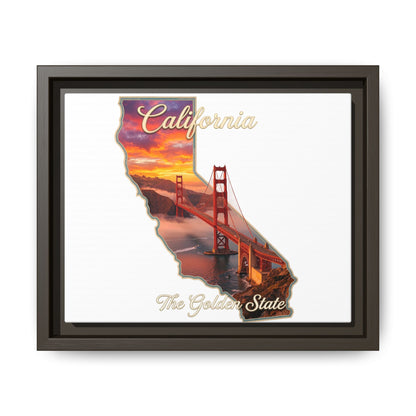 California Golden Gate Map Matte Canvas Print (Framed)