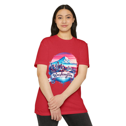 Washington Skyline T-Shirt — Retro Mountain & City Graphic Tee