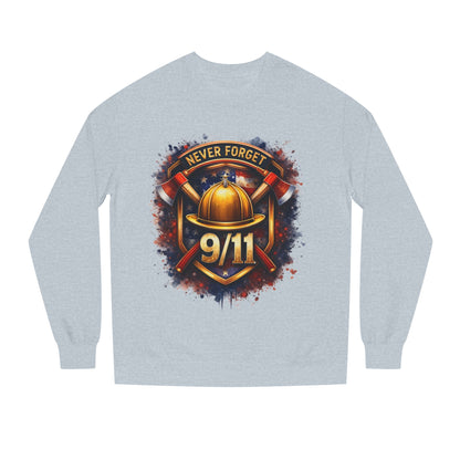 9/11 Never Forget Firefighter Helmet Crewneck Sweatshirt