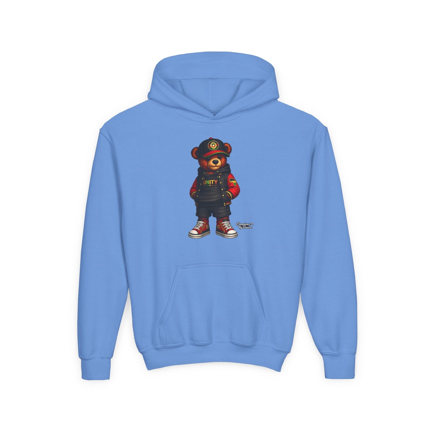 Youth Bear Hoodie — Streetwear Teddy Bear Graphic Pullover