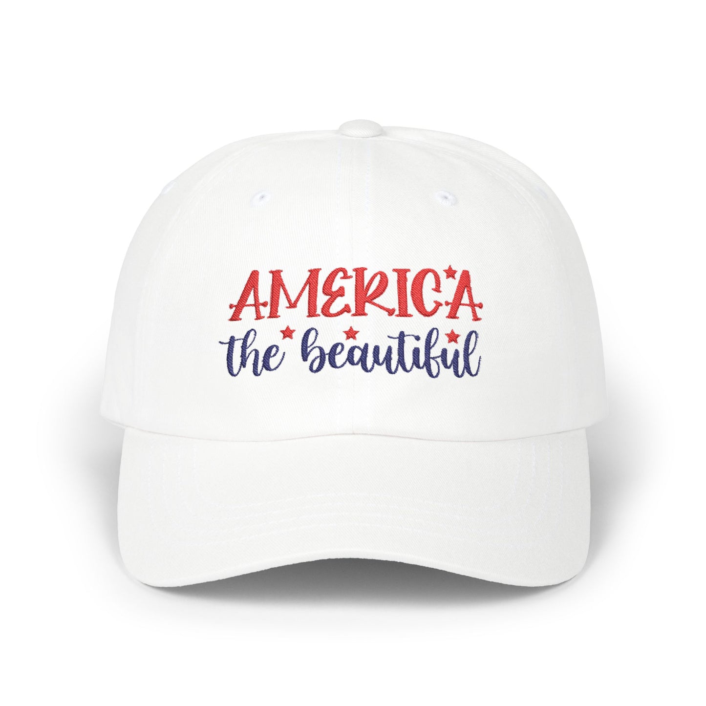 America the Beautiful Dad Cap — Patriotic Embroidered Baseball Hat