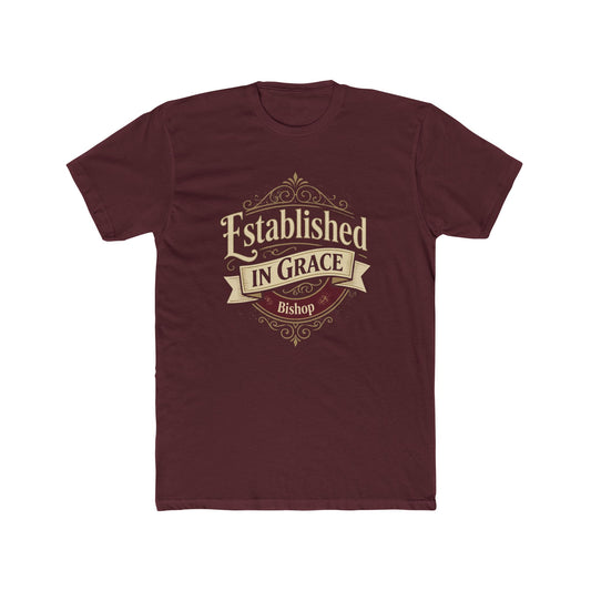 Established in Grace Bishop T‑Shirt — Vintage Christian Faith Tee