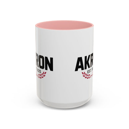 Akron Est. 1825 Accent Coffee Mug — Vintage City Pride Ceramic Mug