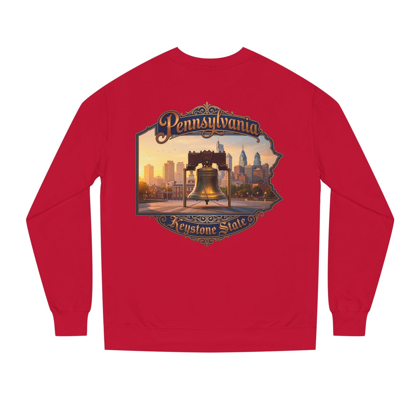 Pennsylvania Keystone State Sweatshirt — Liberty Bell & City Skyline Crewneck