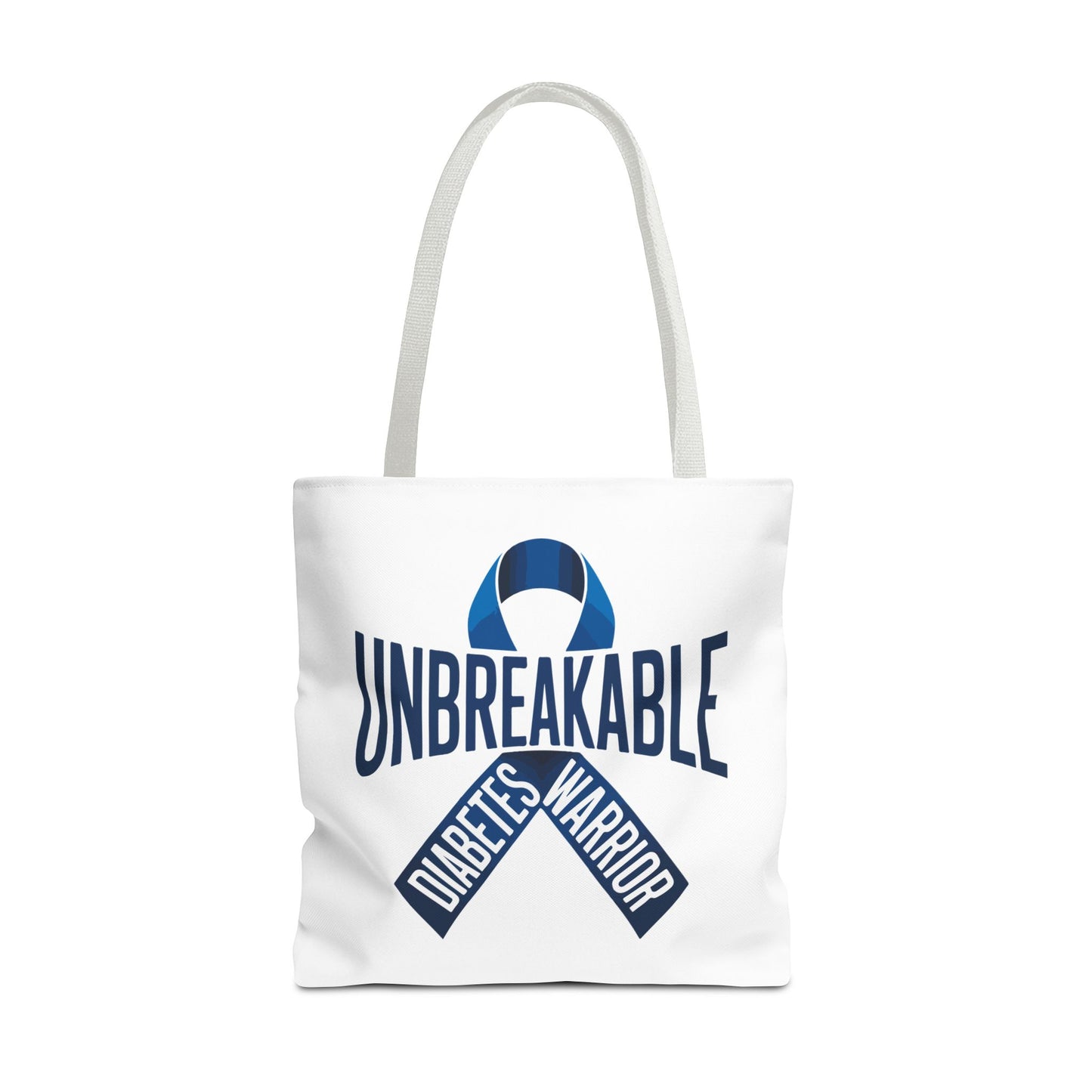 Diabetes Warrior Unbreakable Tote Bag – Blue Awareness Ribbon All-Over Print