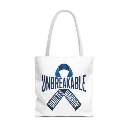 Diabetes Warrior Unbreakable Tote Bag – Blue Awareness Ribbon All-Over Print