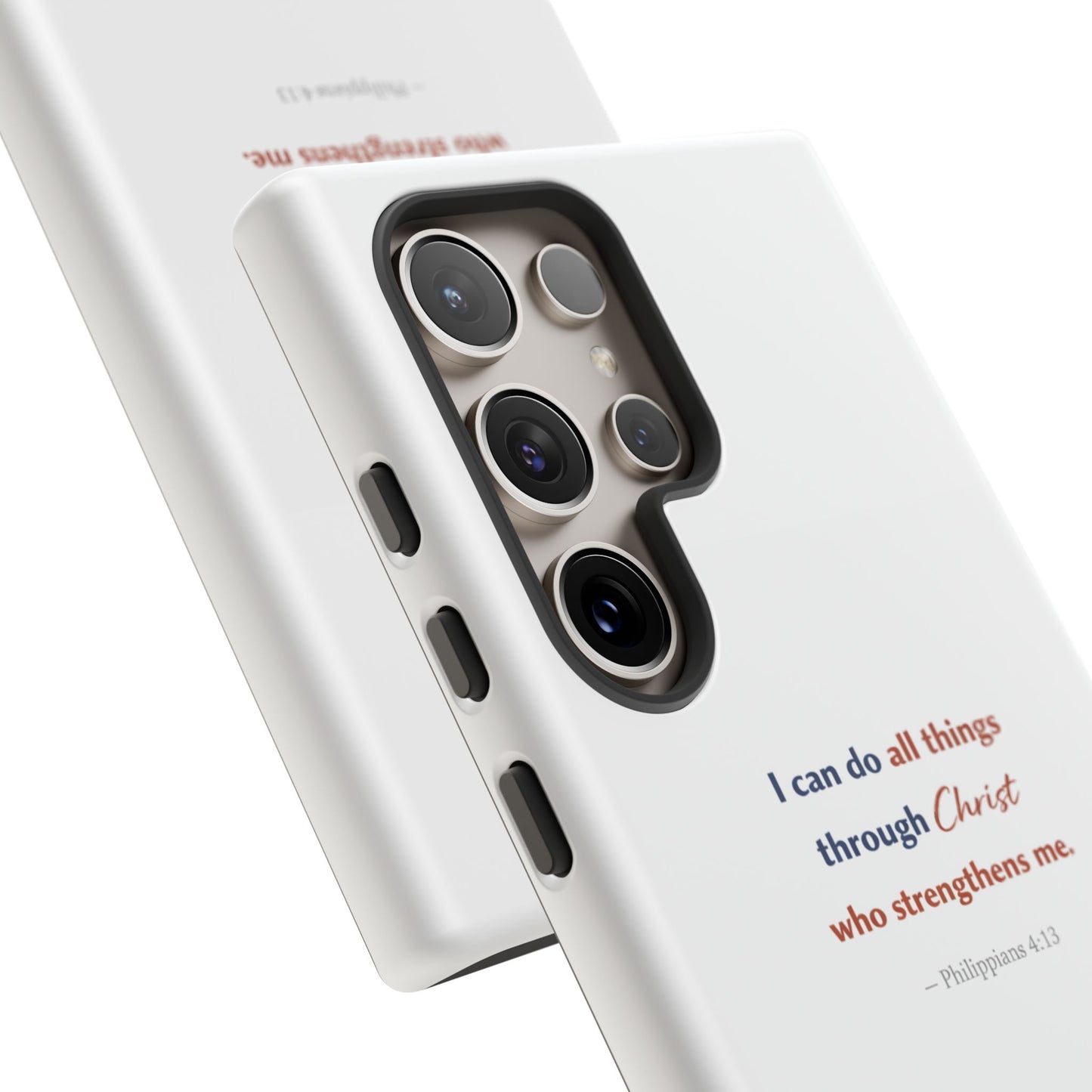 Christian Phone Case – “I Can Do All Things Through Christ” Inspirational Tough Case