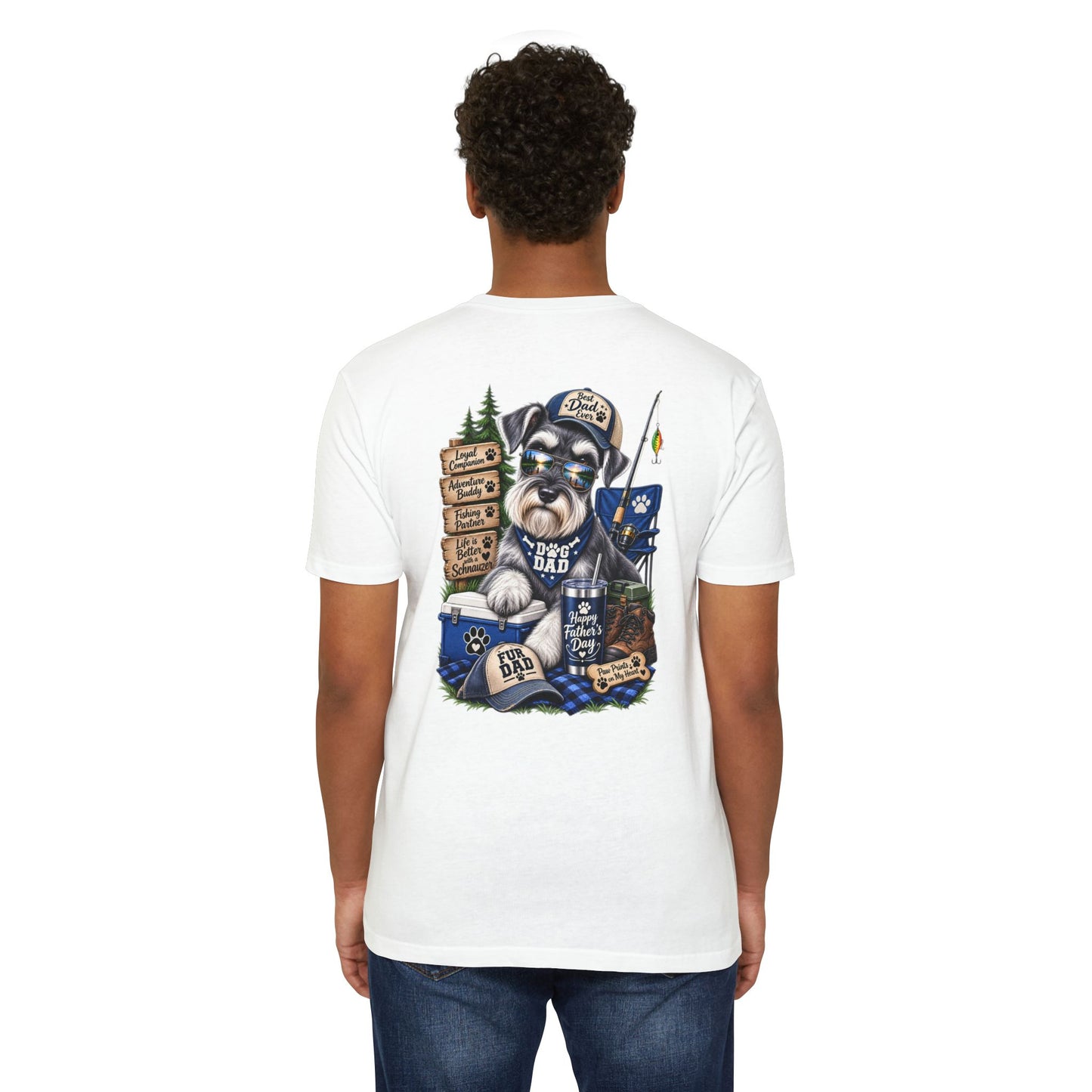 Schnauzer Dad T-Shirt – Fishing & Camping Dad Graphic Tee