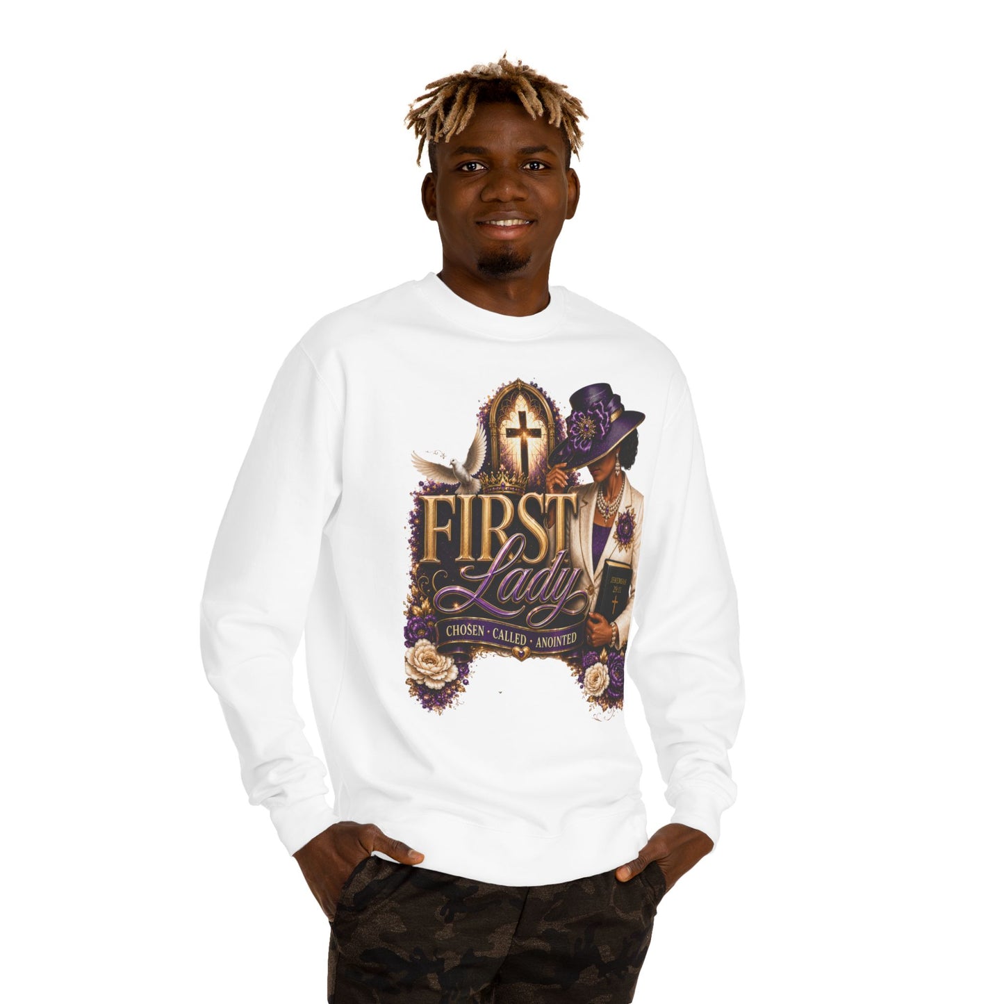 First Lady Church Sweatshirt – Christian Women’s Faith Graphic Crewneck
