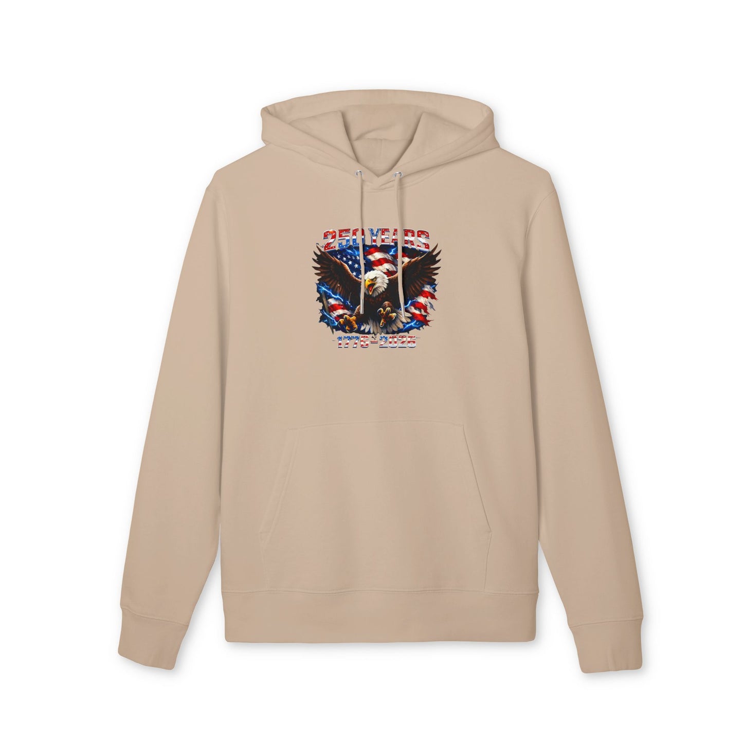 Patriotic Eagle Hoodie — '250 Years 1776–2026' American Flag Design