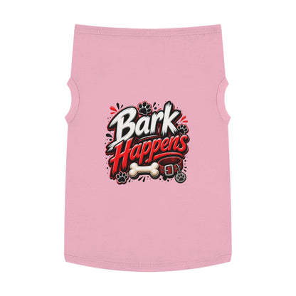 Bark Happens Pet Tank Top – Funny Dog Shirt with Bone & Paw Graphic