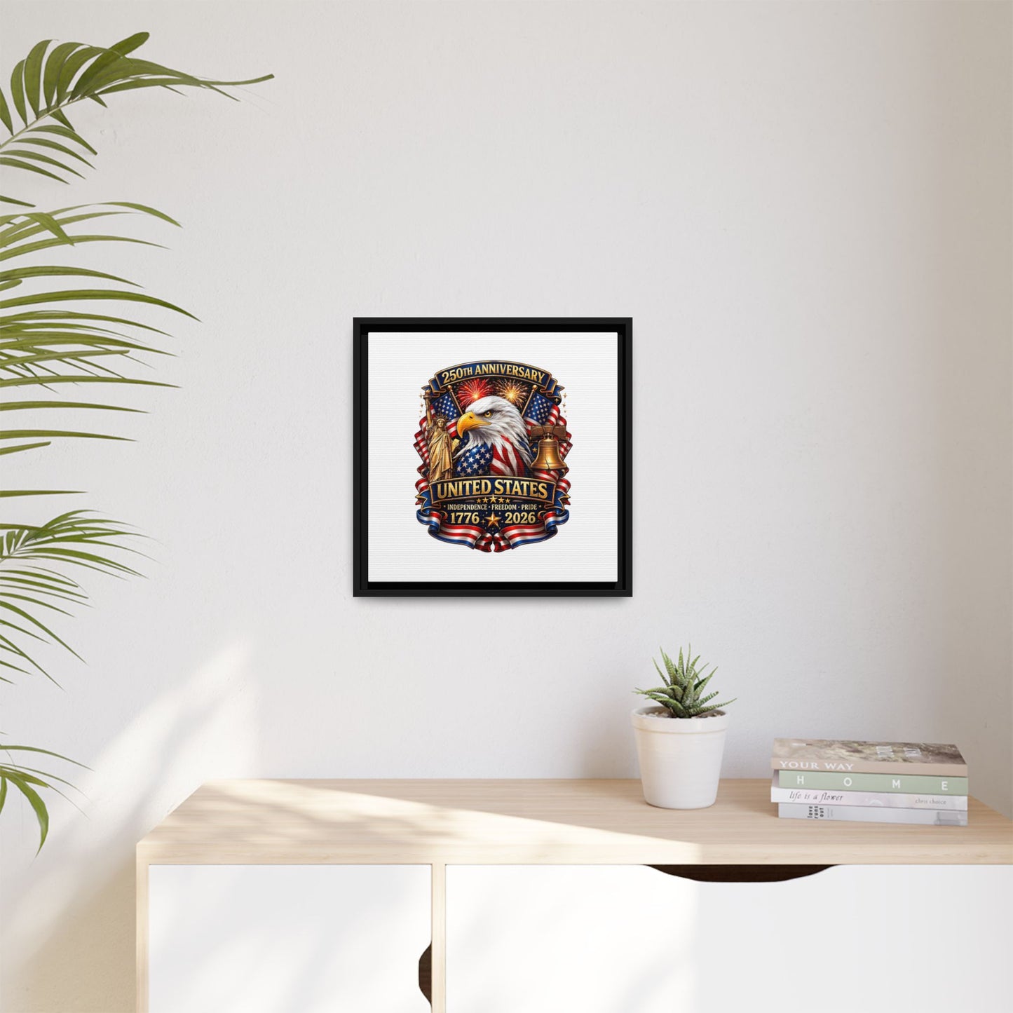 250th Anniversary United States Framed Canvas - Patriotic Eagle 1776–2026