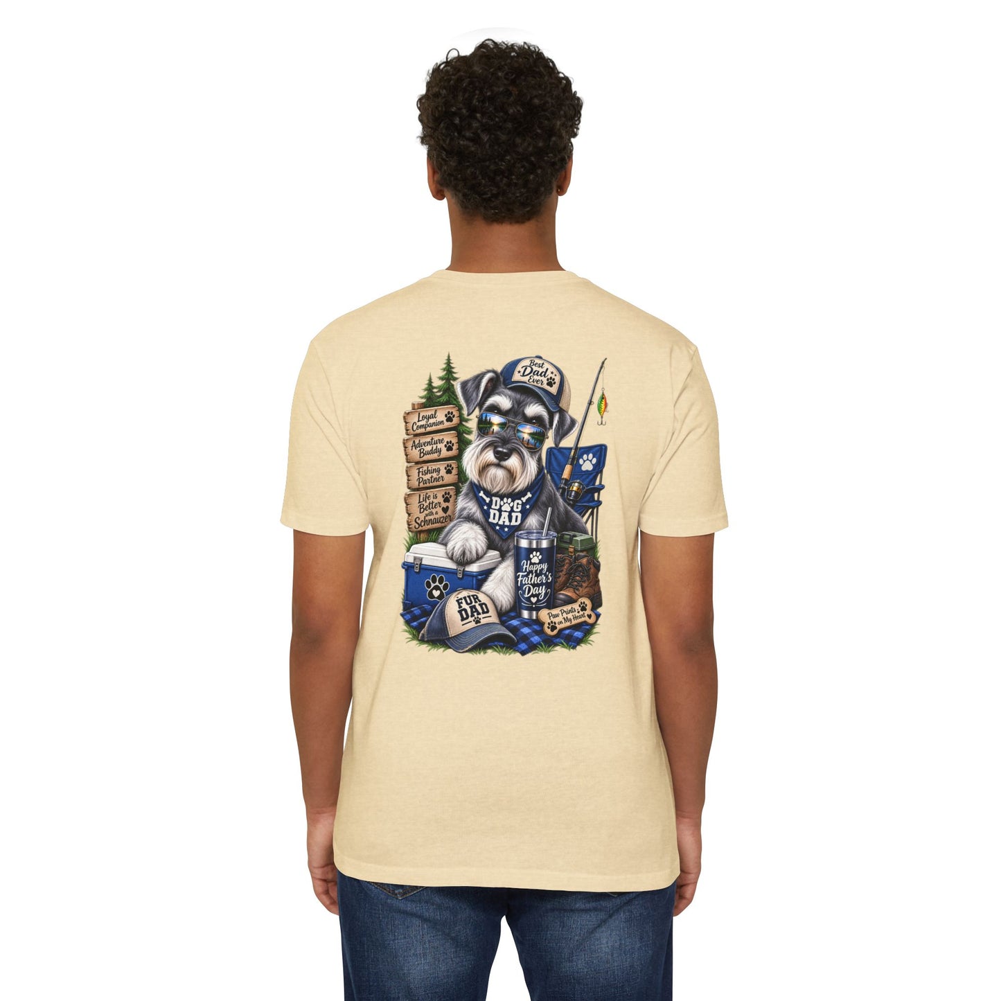 Schnauzer Dad T-Shirt – Fishing & Camping Dad Graphic Tee