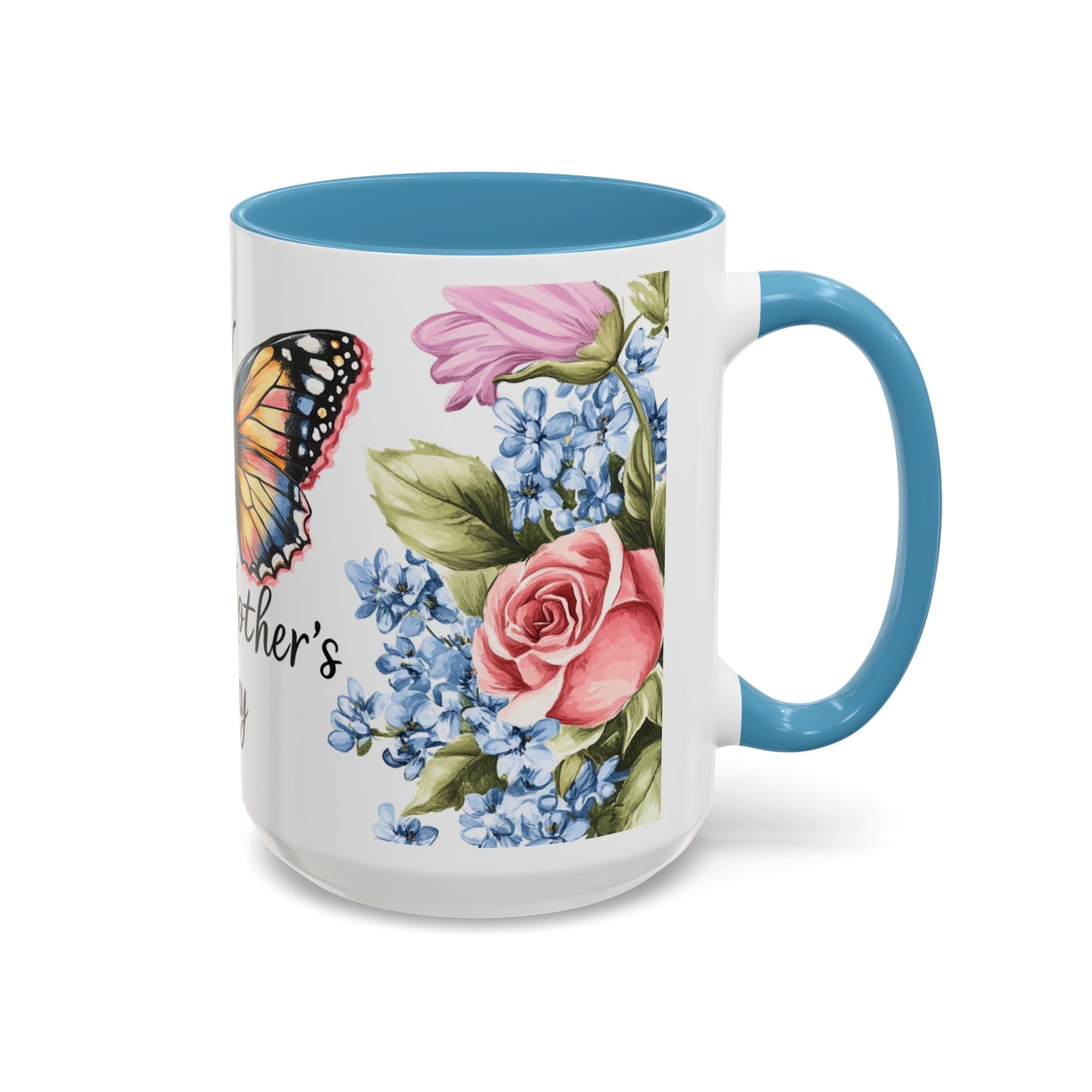 Mother's Day Butterfly Floral Coffee Mug – "Happy Mother's Day" Accent Mug (11/15 oz)