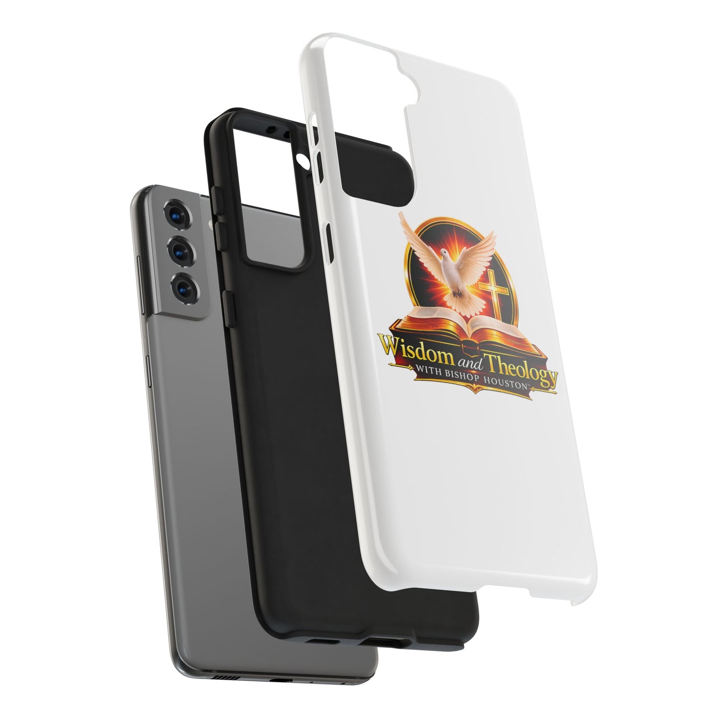 Wisdom and Theology Tough Phone Case — Christian Dove & Cross Design