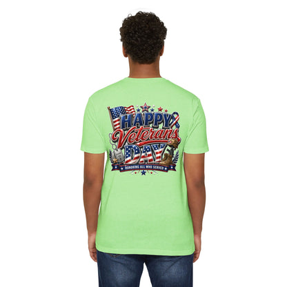 Veterans Day T-Shirt - "Happy Veterans Day" Patriotic Military Tribute Tee