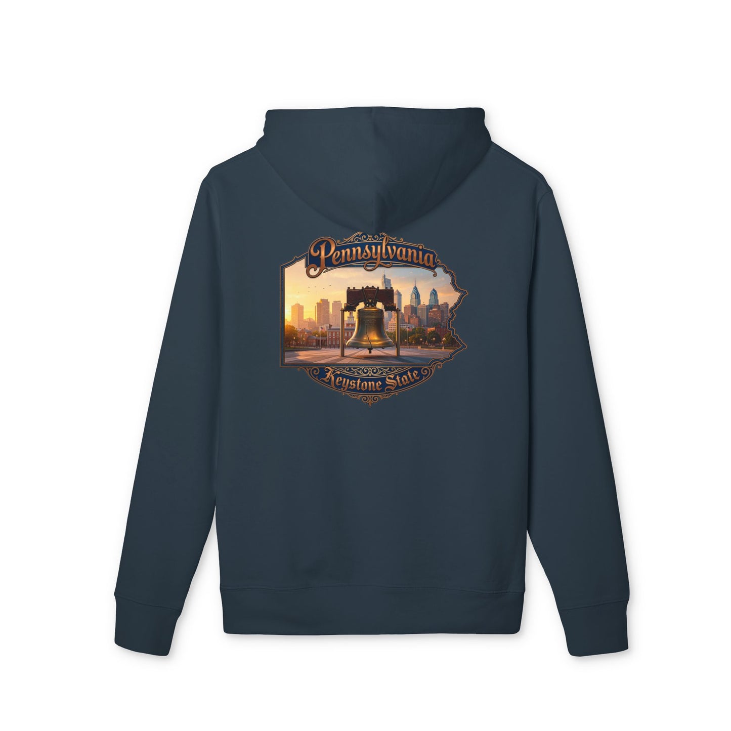 Pennsylvania Keystone State Hoodie — Liberty Bell Skyline Graphic