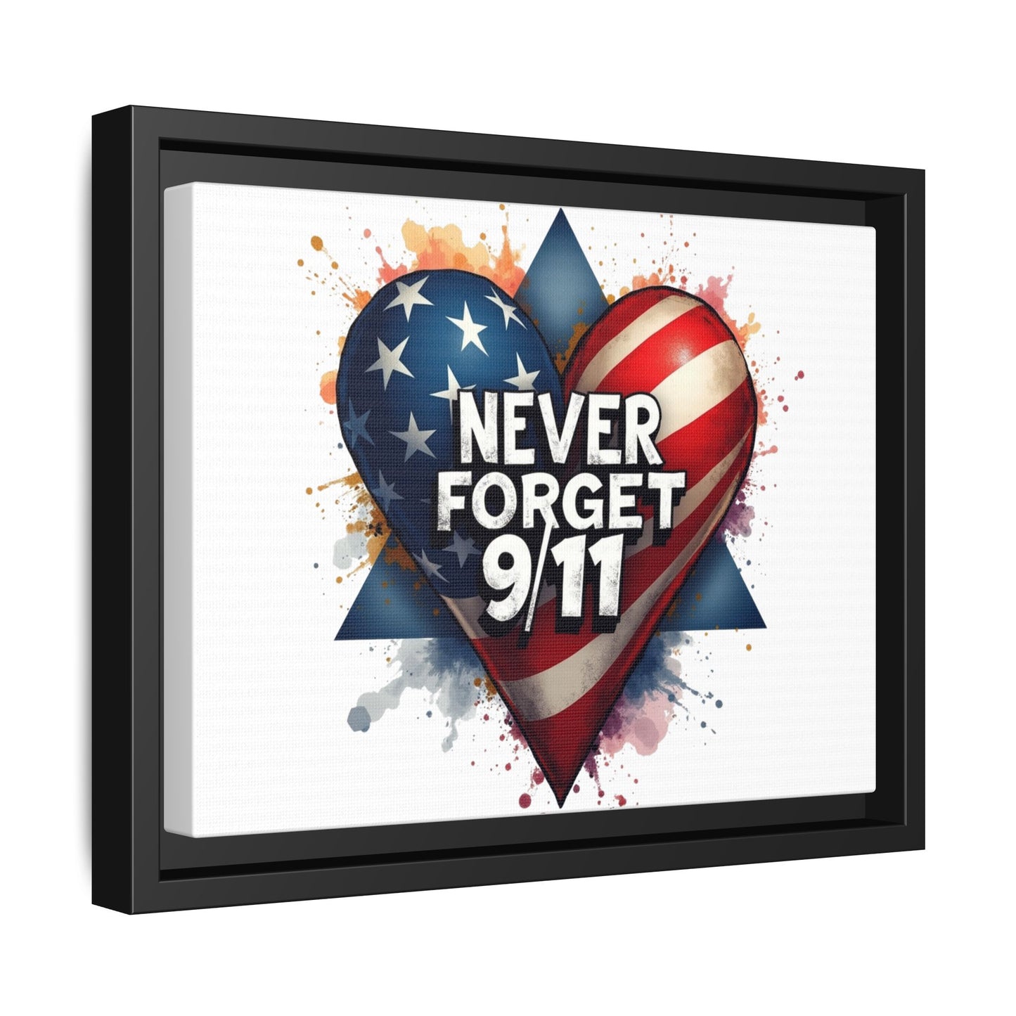 Never Forget 9/11 Framed Canvas Print