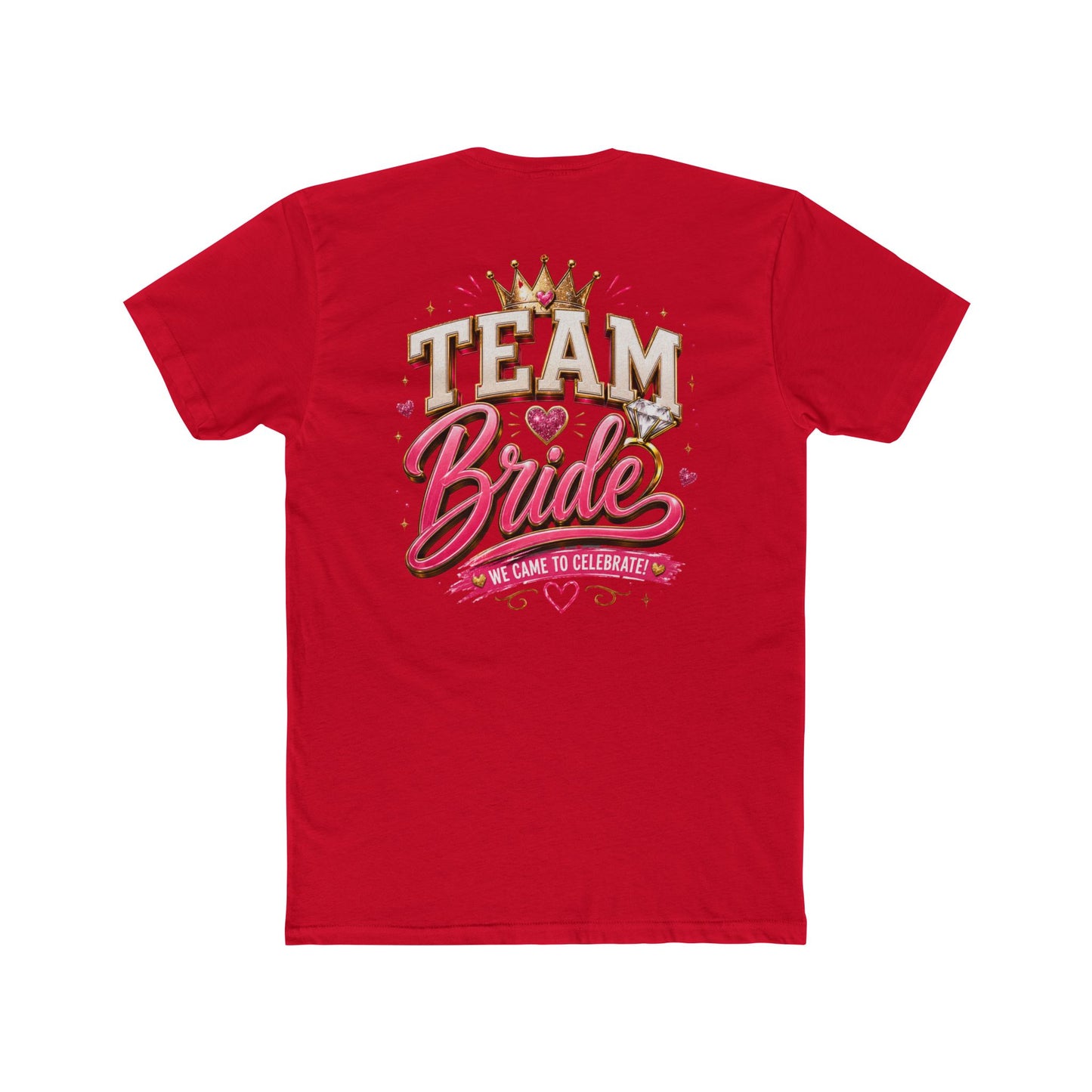 Team Bride T‑Shirt — Bachelorette Party Tee with Crown & Hearts