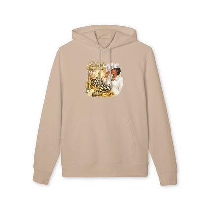 First Lady Portrait Hoodie — Elegant Gold Rose Graphic
