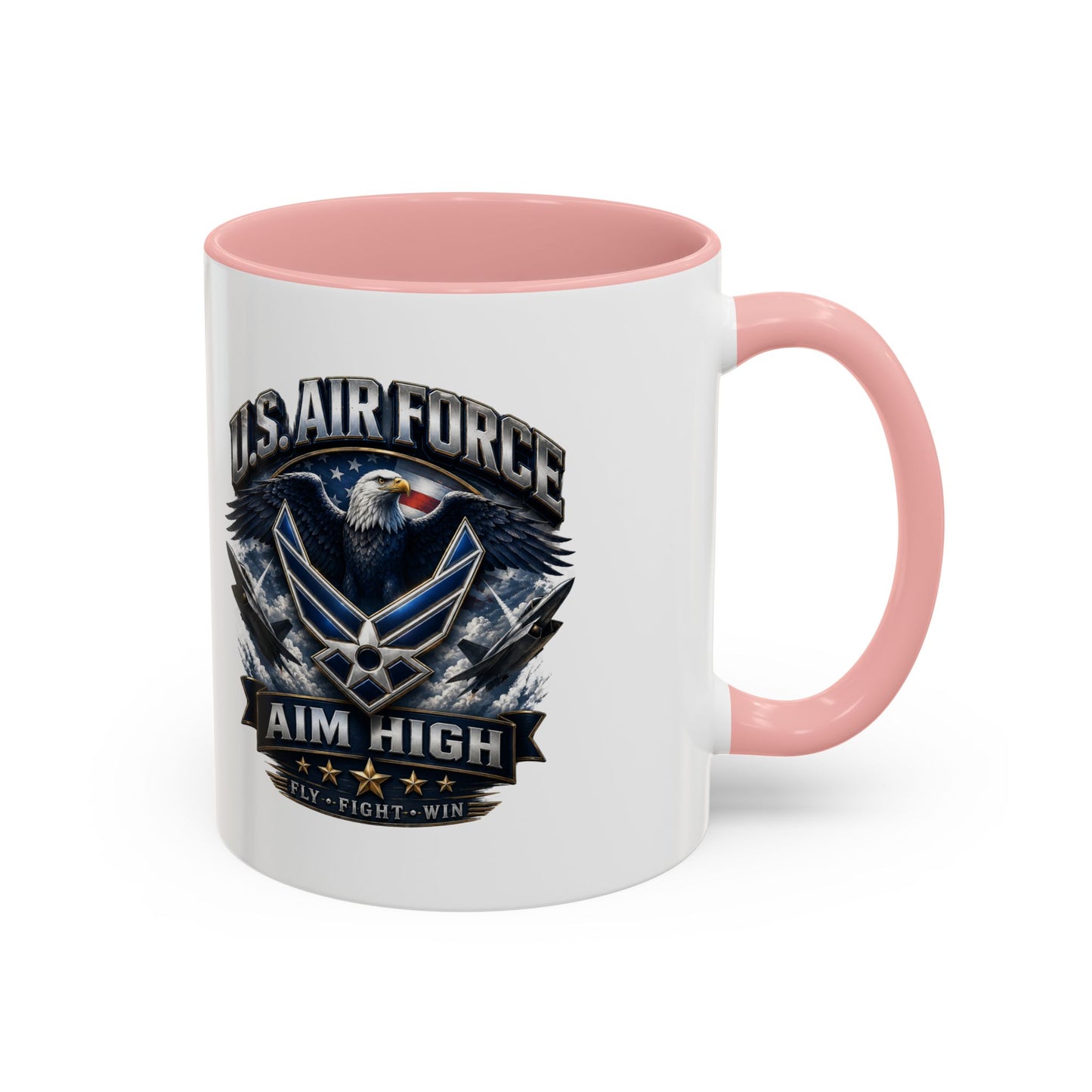 U.S. Air Force Accent Coffee Mug — Aim High Eagle Design (11/15 oz)