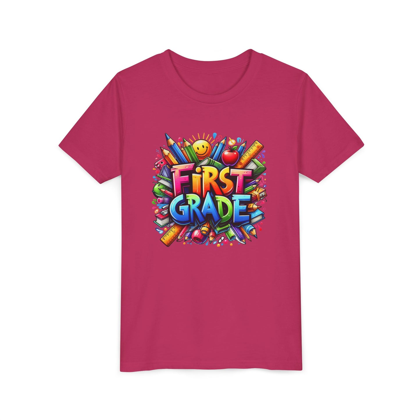 First Grade Kids Tee — Colorful Back-to-School Shirt for Boys & Girls
