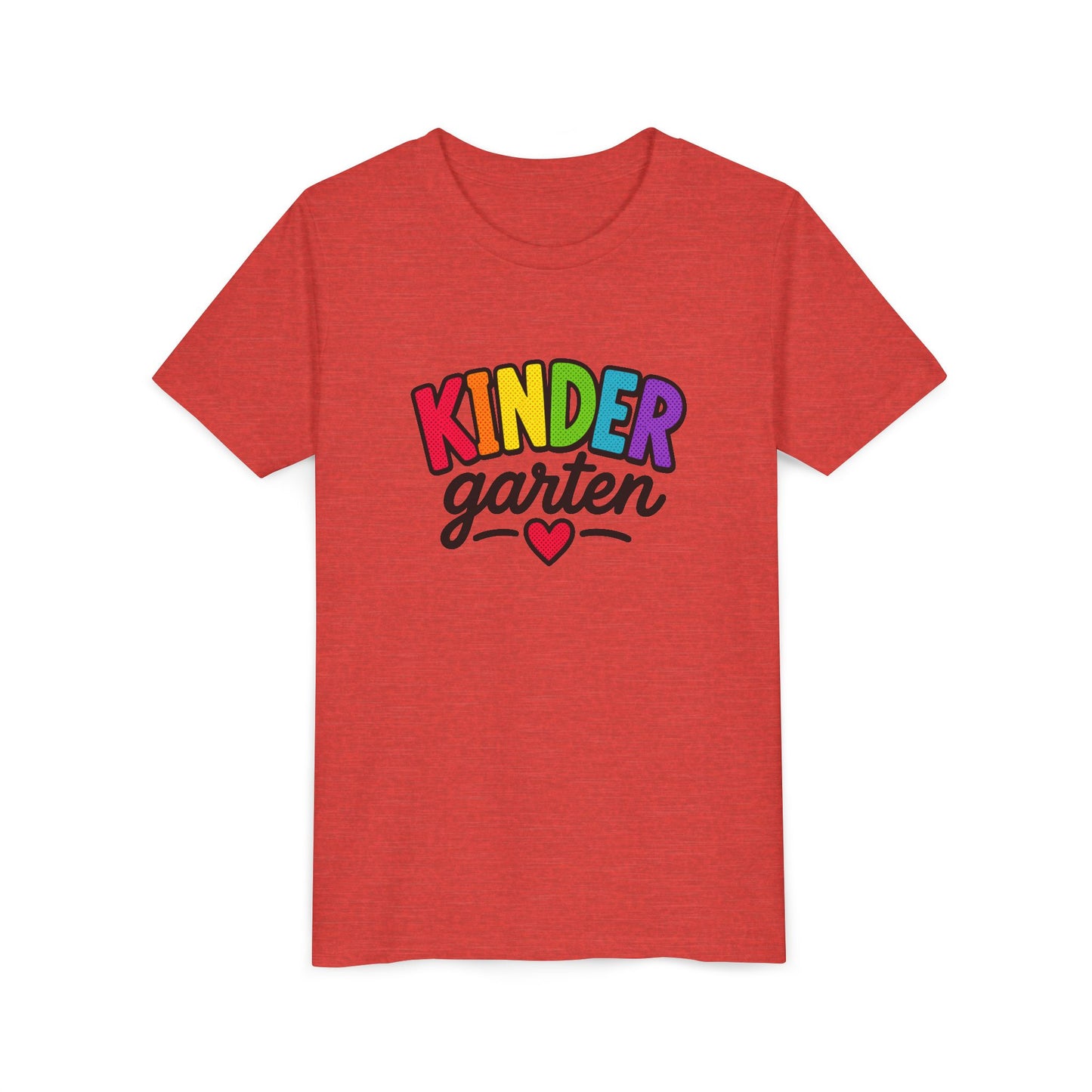 Kindergarten Rainbow Youth Tee — 'Kindergarten' Colorful Back-to-School Shirt